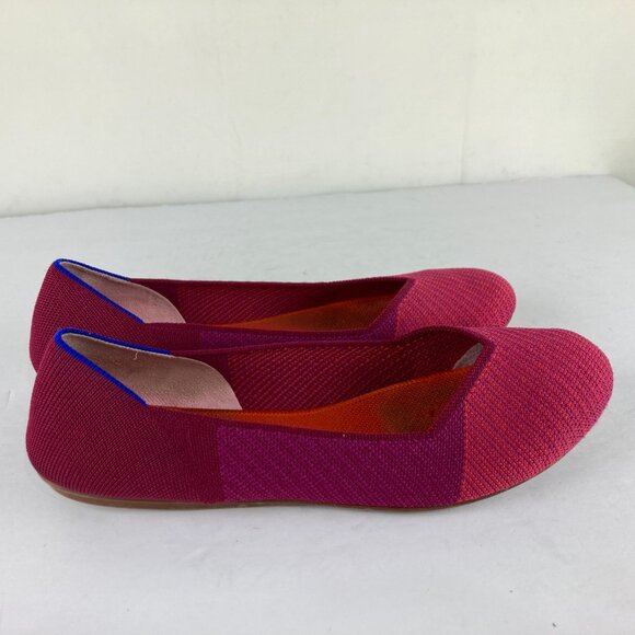 Rothy’s Womens Sz 11 The Flat In Pomegranate Pop Pink and Purple Designer Shoes - Picture 5 of 13